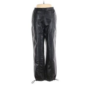 ZARA Black Faux Leather Jogging Pants - S